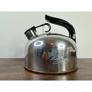 Vintage Paul Revere Ware 1801 Whistling Tea Pot Copper Bottom 2-3 Quart